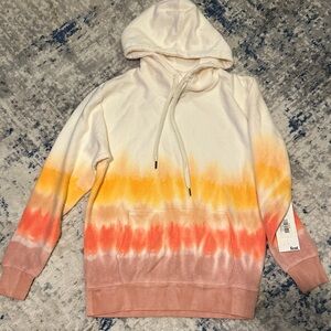 Feat Hoodie Sweater - White, Orange, Pink